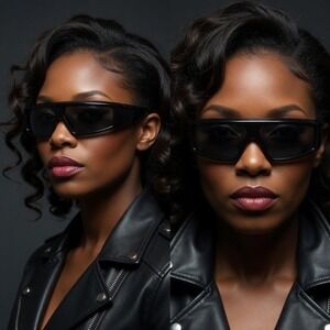 Women Shield Sunglasses Black Frame Modern Designer Sun Glasses Dark Black Lens‎